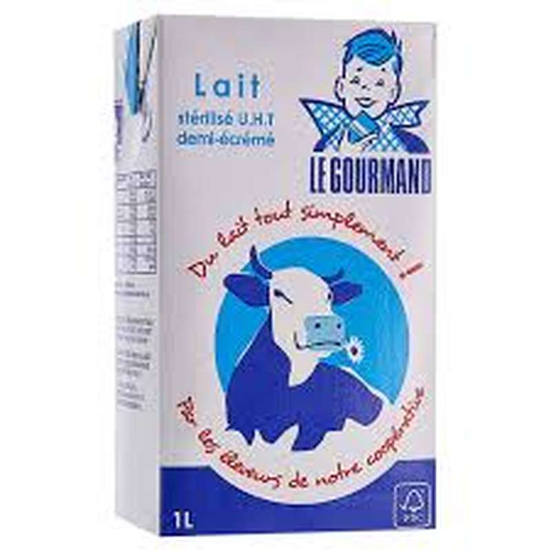 Le lait demi-écrémé UHT x 6L